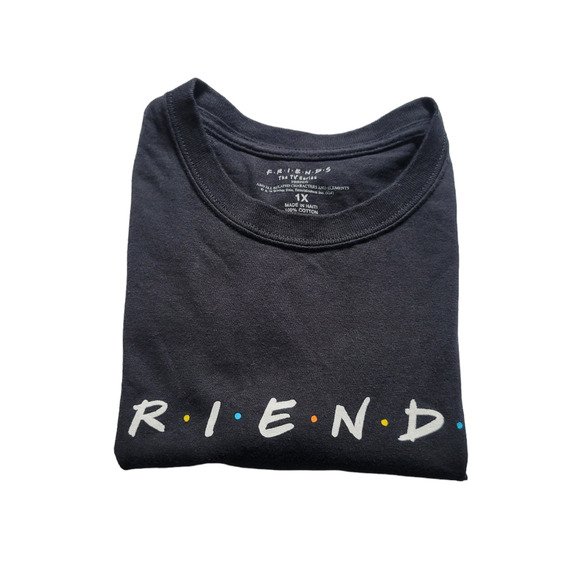 Friends The TV Series Black Crew Neckline Short Sleeve Cropped Raw Hem Top - Picture 7 of 8